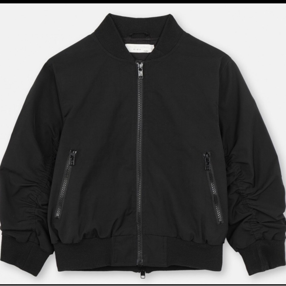 STELLA LOGO TAPE BOMBER JACKET BLACK